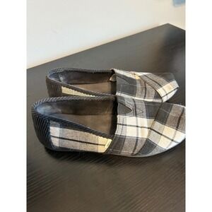 TOMS Women's Plaid Slip On Casual Shoes W 8.5